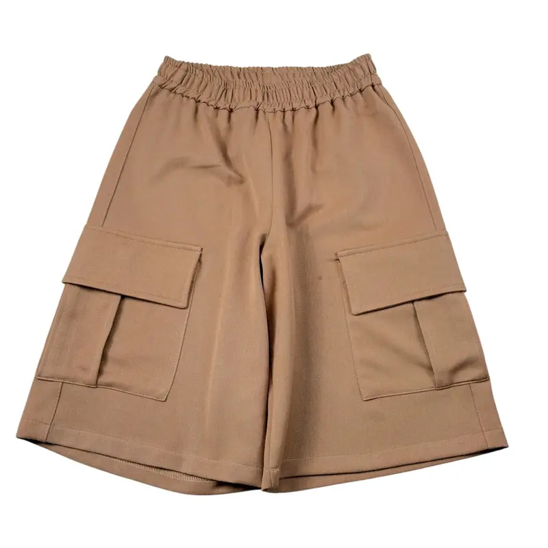 Lu Lu By Miss Grant Short tinta unita con Elastico In Vita Cammello per Bambina