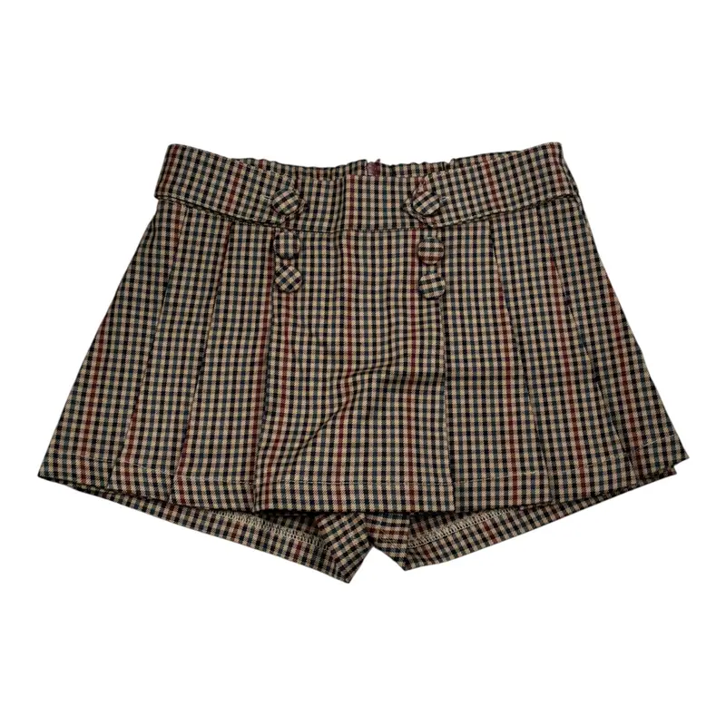 Lu Lu By Miss Grant Short tinta unita con Fantasia A Quadri Beige per Bambina