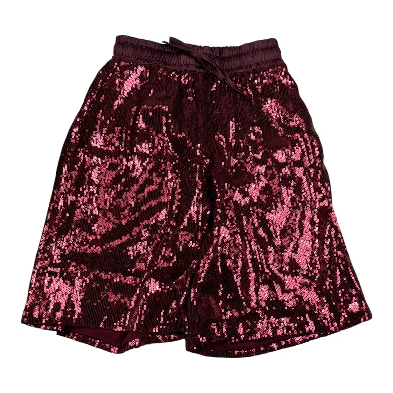 Lu Lu By Miss Grant Short tinta unita con Paillettes Bordeaux per Bambina