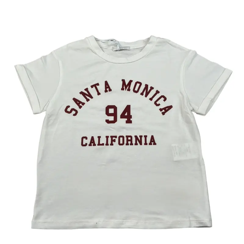 Lu Lu By Miss Grant T-Shirt tinta unita con Stampa Bianco per Bambina