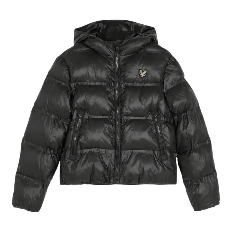 Lyle&Scott Giubbino tinta unita con Zip E Cappuccio Nero per Bambino