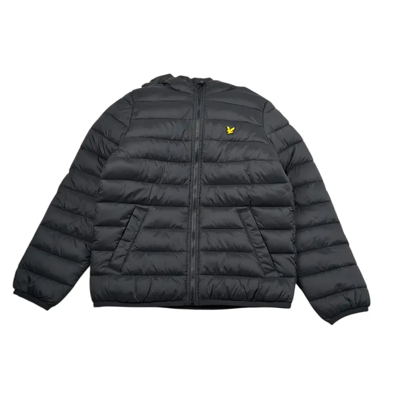 Lyle&Scott Giubbino tinta unita con Zip E Cappuccio Nero per Bambino