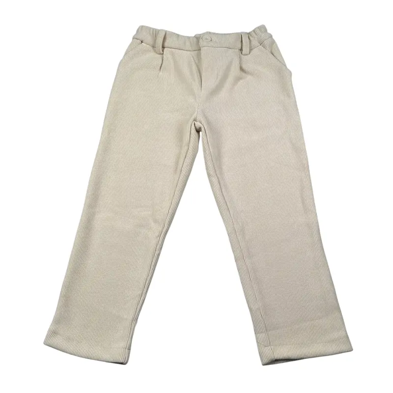 M+E' Pantalone tinta unita con Elastico In Vita Beige per Bambino