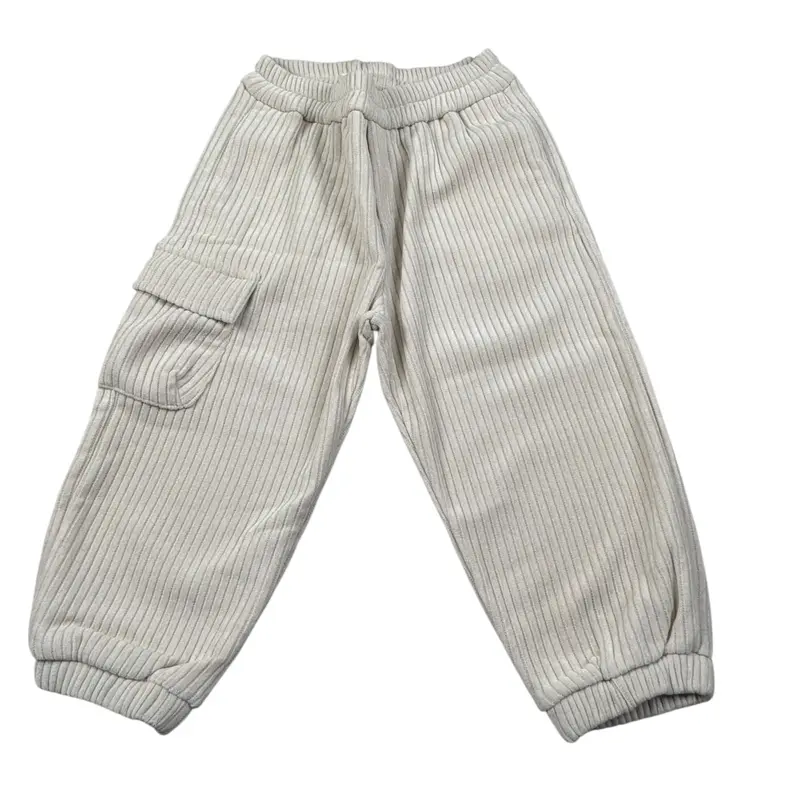 M+E' Pantalone tinta unita con Wlastico In Vita Beige per Neonato