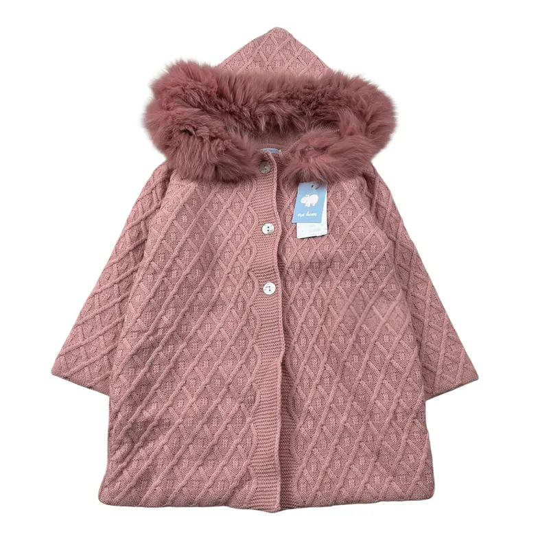 Mac Ilusion Cappotto tinta unita con Cappuccio Rosa per Neonata