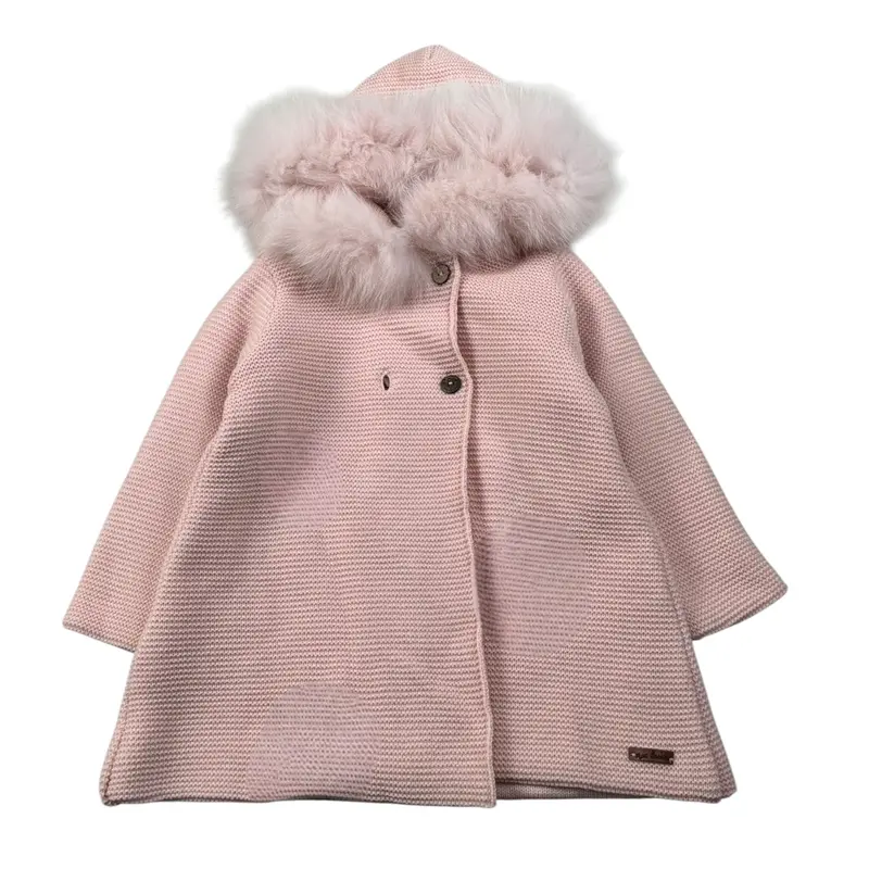 Mac Ilusion Cappotto tinta unita con Cappuccio Rosa per Neonata