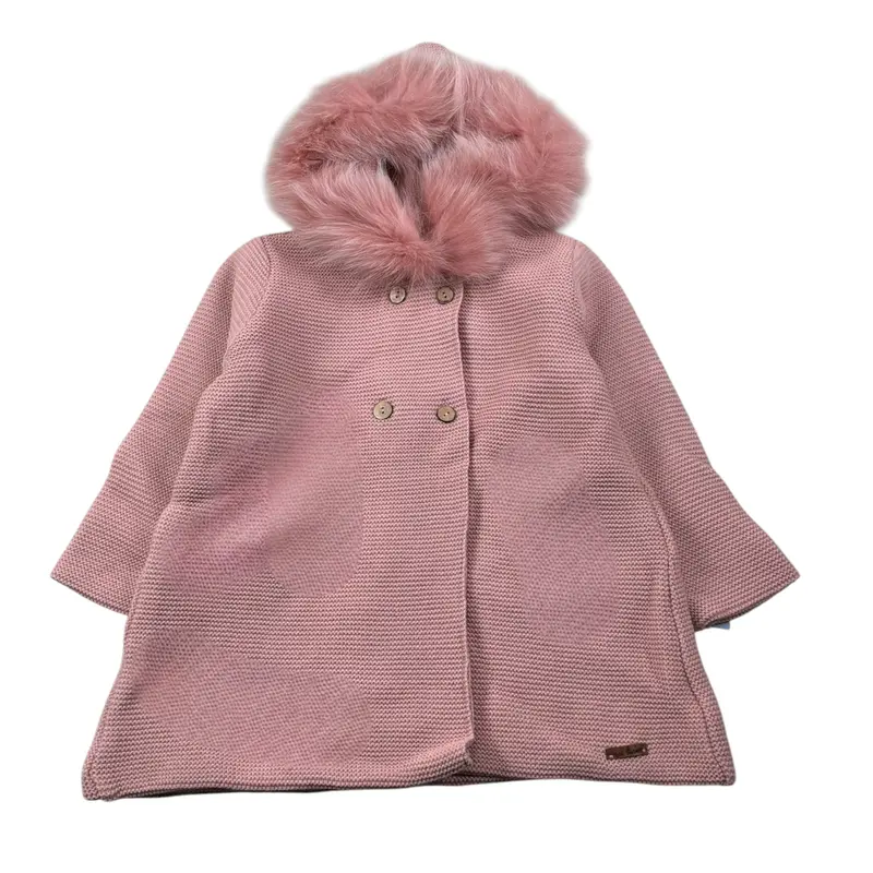 Mac Ilusion Cappotto tinta unita con Cappuccio Rosa per Neonata