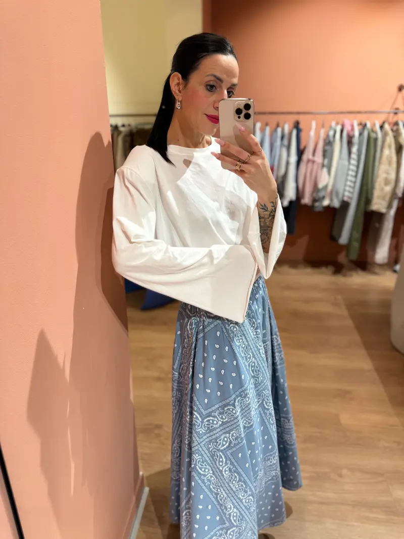 Magli basic con spallina bianco