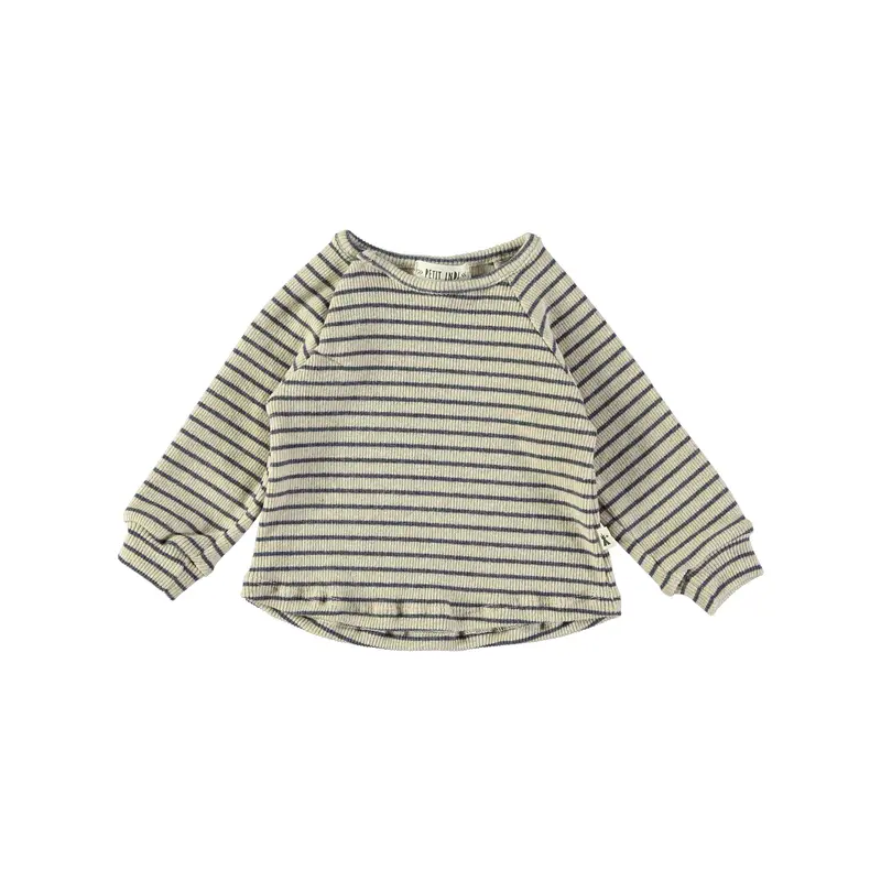 Maglia a Righe Beige in Caldo Cotone | PETIT INDI