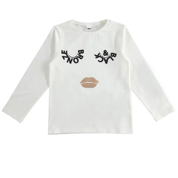 Maglia bambina con stampa occhi sul davanti