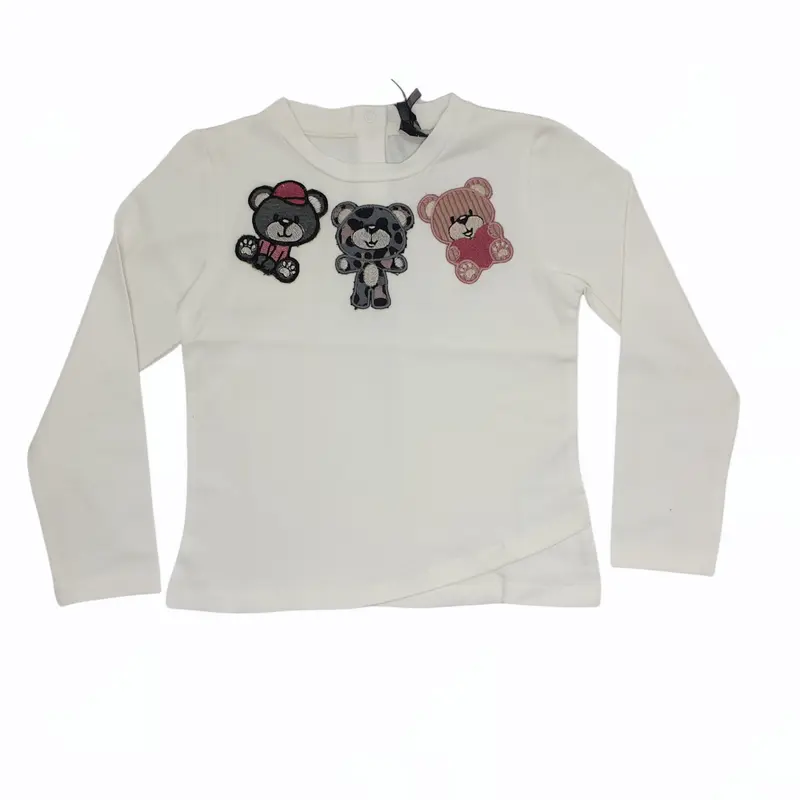 Maglia bambina in cotone caldo con ricamo orsetti