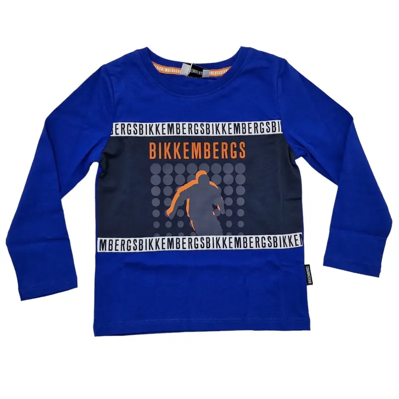 Maglia bambino azzurra con stampa Bikkembergs