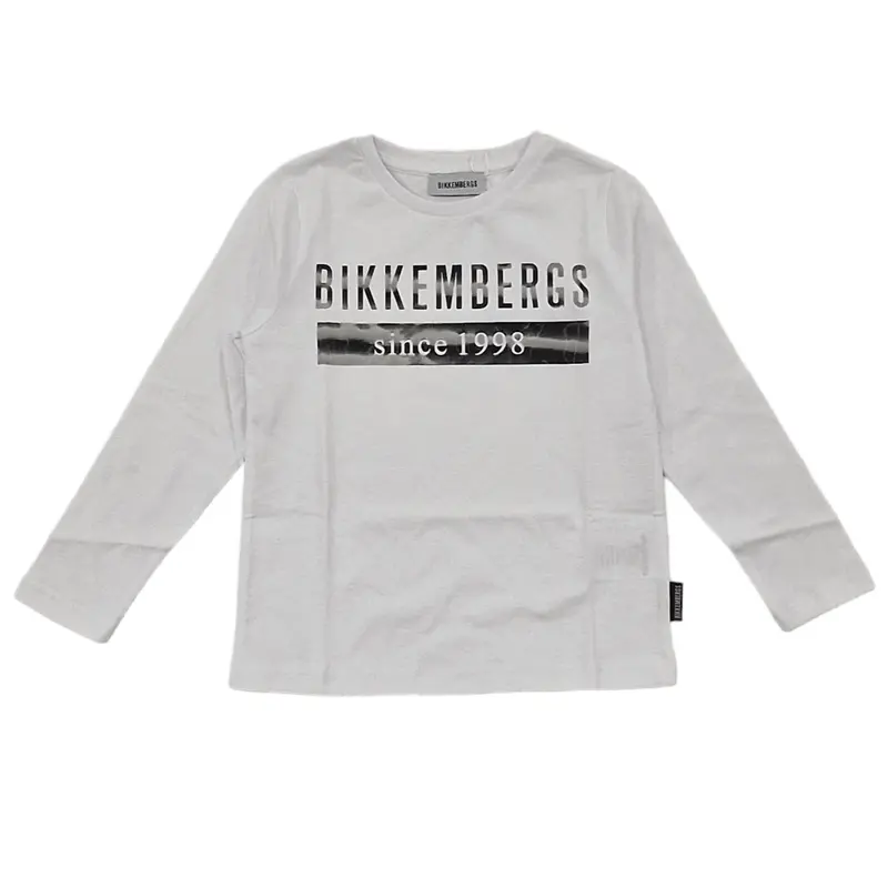 Maglia bambino con Scritta argento Bikkembergs
