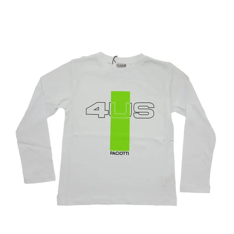 Maglia bambino con stampa 4US con pennellata fluo