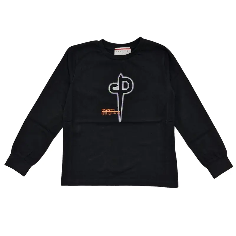 Maglia bambino nera con logo spada sul davanti