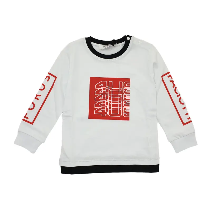 Maglia bambino paciotti con balza nera e logo rosso a contrasto