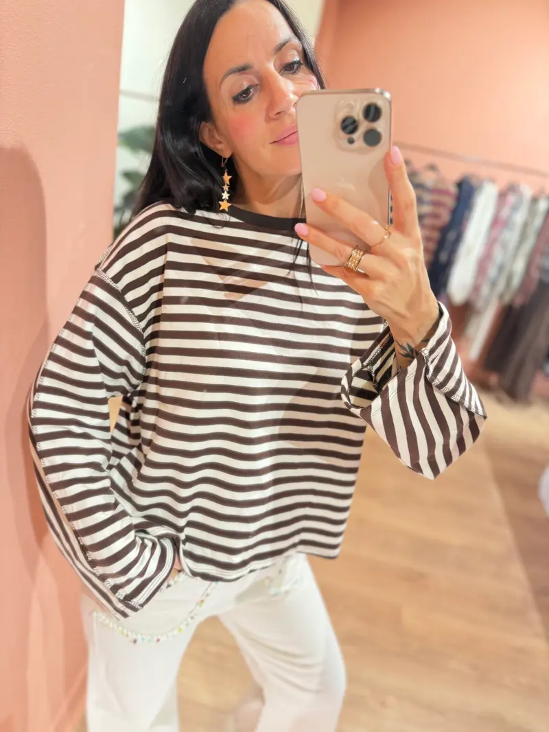 Maglia Candy burro e cioccolato