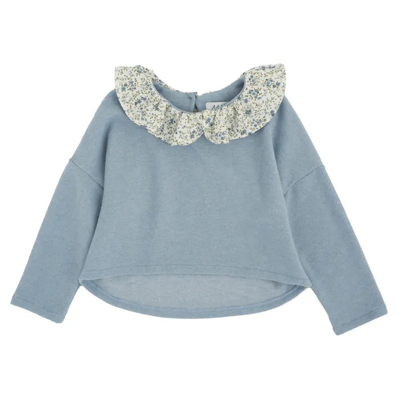 MAGLIA COTOCASHMERE COLLO FIORELLINO
