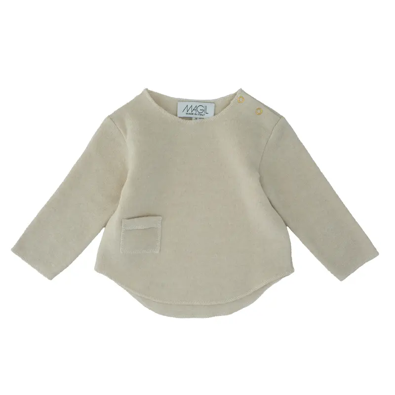 MAGLIA COTOCASHMERE CON TASCA