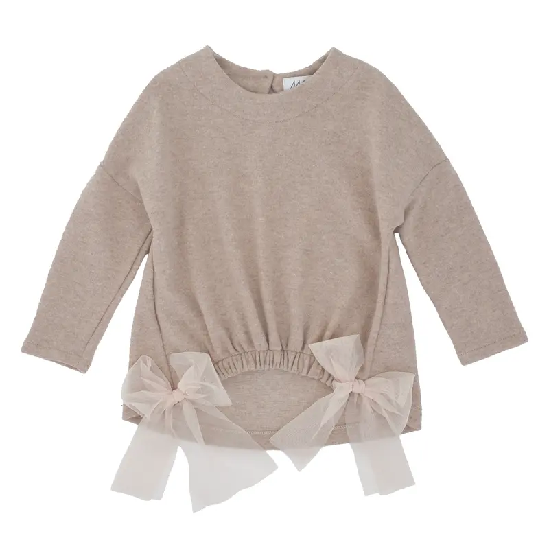 MAGLIA IN COTOCASHMERE CON FIOCCHI TULLE