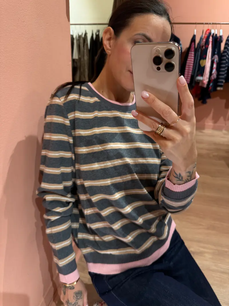 Maglia in cotone a righe