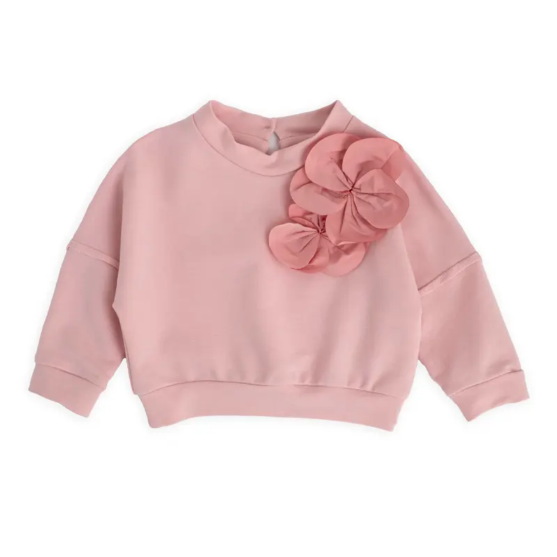 MAGLIA IN FELPA CON FIORI