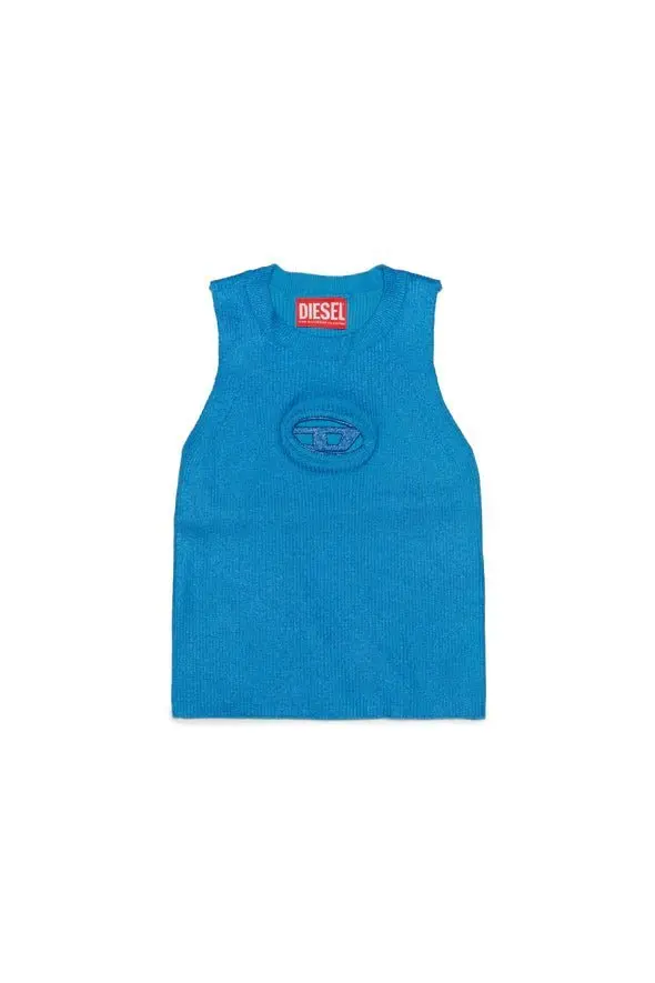 MAGLIA METALLIZZATA CON LOGO BLU DIESEL