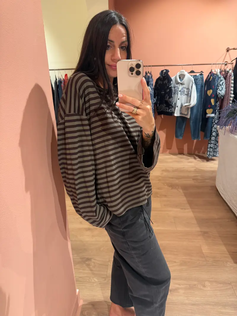 Maglia oversize righe