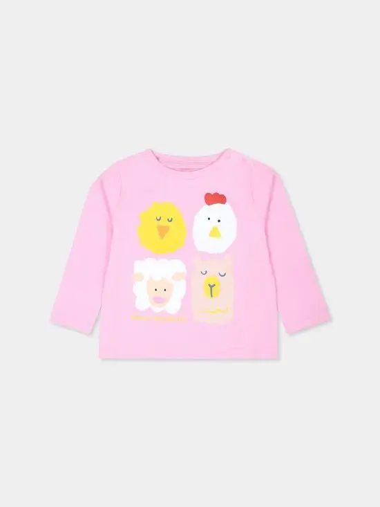 MAGLIA ROSA CON STAMPA STELLA MCCARTNEY