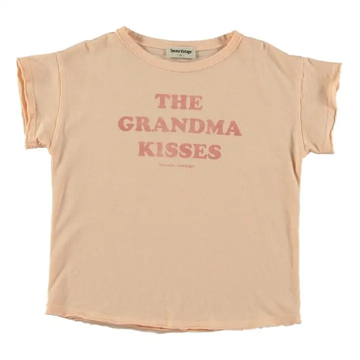 Maglietta in cotone organico Grandma Kisses | Pesca