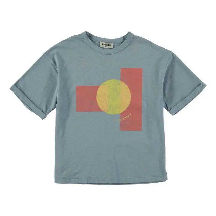 Maglietta oversize Sunshine in cotone biologico | Blu