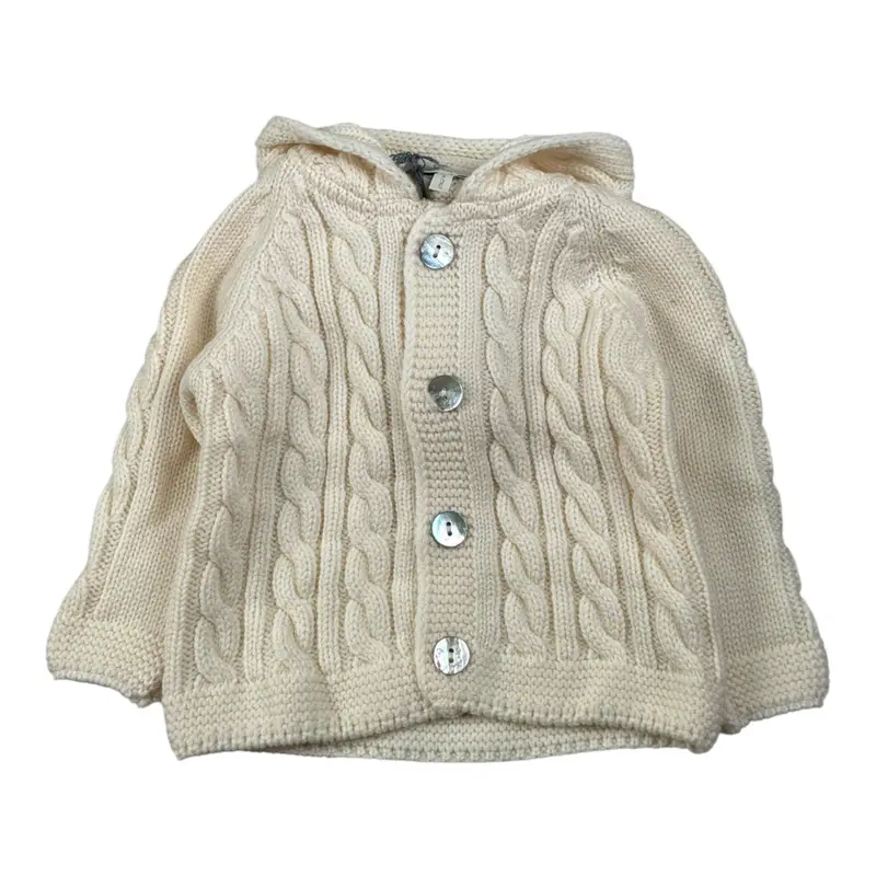 Maglifici Di Verona Cardigan tinta unita con Cappuccio Panna per Neonato