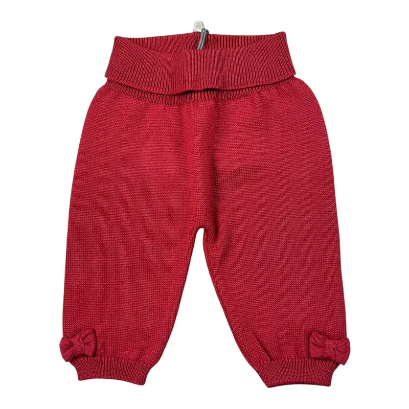 Maglifici Di Verona Pantalone tinta unita con Fiocco Rosso per Neonata