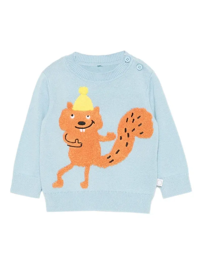 MAGLIONE AZZURRO CON RICAMO SCOIATTOLO STELLA MCCARTNEY