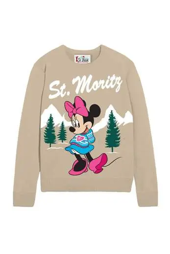 MAGLIONE BEIGE CON MINNIE LOGO ST.MORITZ MC2 SAINT BARTH