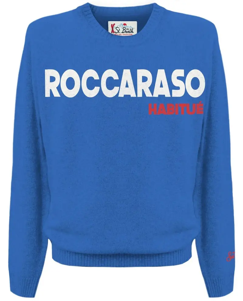MAGLIONE BLU CON SCRITTA BIANCA ROCCARASO MC2 SAINT BARTH