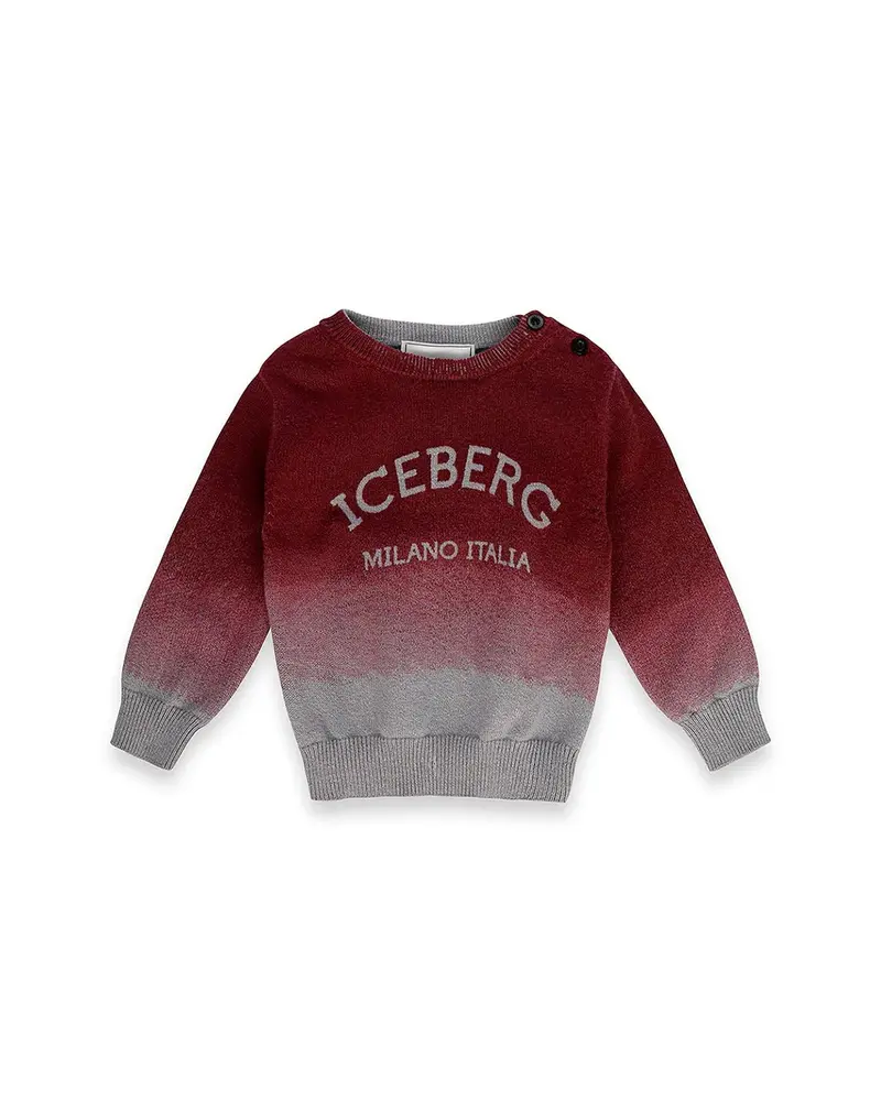 MAGLIONE GIROCOLLO BORDEAUX/GRIGIO