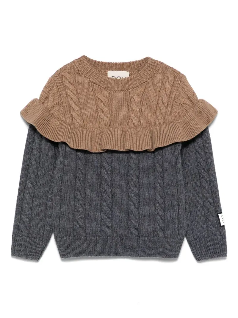MAGLIONE GRIGIO/MARRONE A DOUUOD