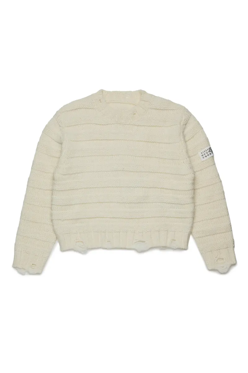 MAGLIONE INTRECCIATO PANNA MAISON MARGIELA