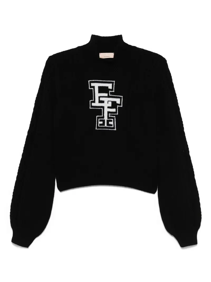 MAGLIONE NERO CON LOGO BURRO ELISABETTA FRANCHI