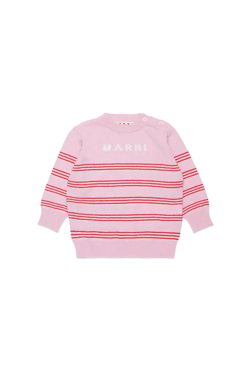 MAGLIONE ROSA A RIGHE MARNI