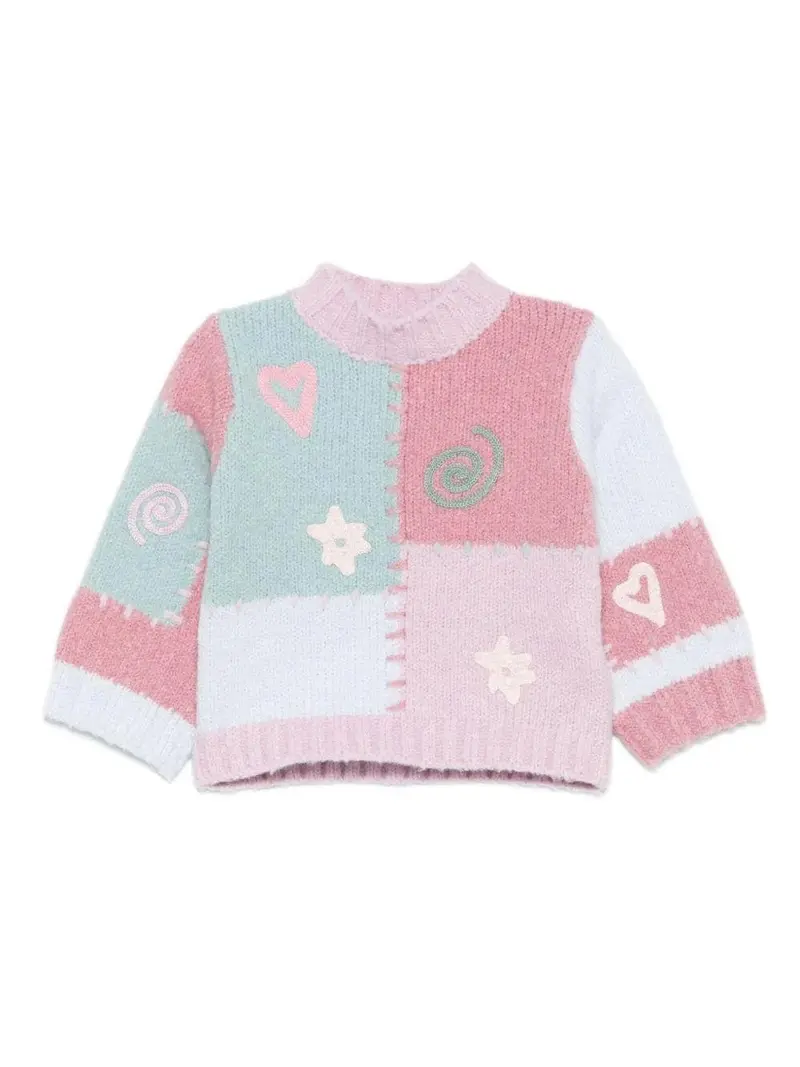 MAGLIONE ROSA CON RICAMO PATCHWORK STELLA MCCARTNEY