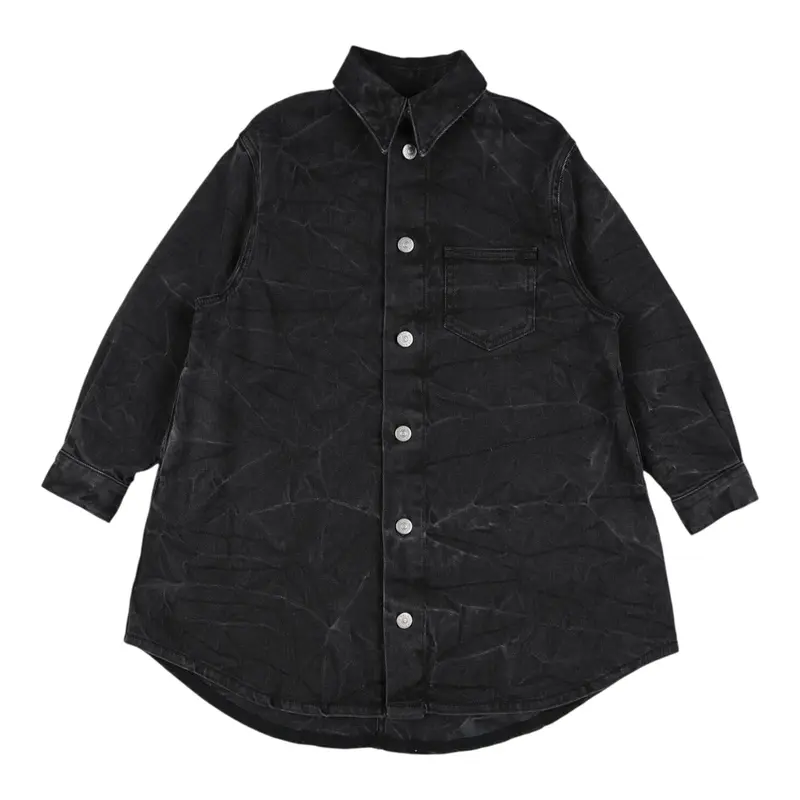 Maison Margiela Abito In Denim tinta unita Manica Lunga Nero per Bambina