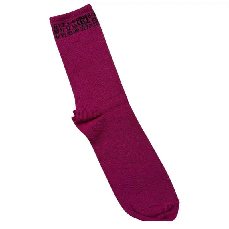 Maison Margiela Calzini tinta unita con Logo Magenta per Bambina
