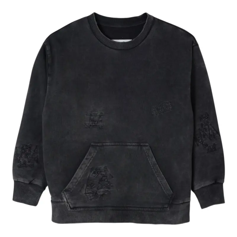Maison Margiela Felpa tinta unita Girocollo Grigio per Bambino
