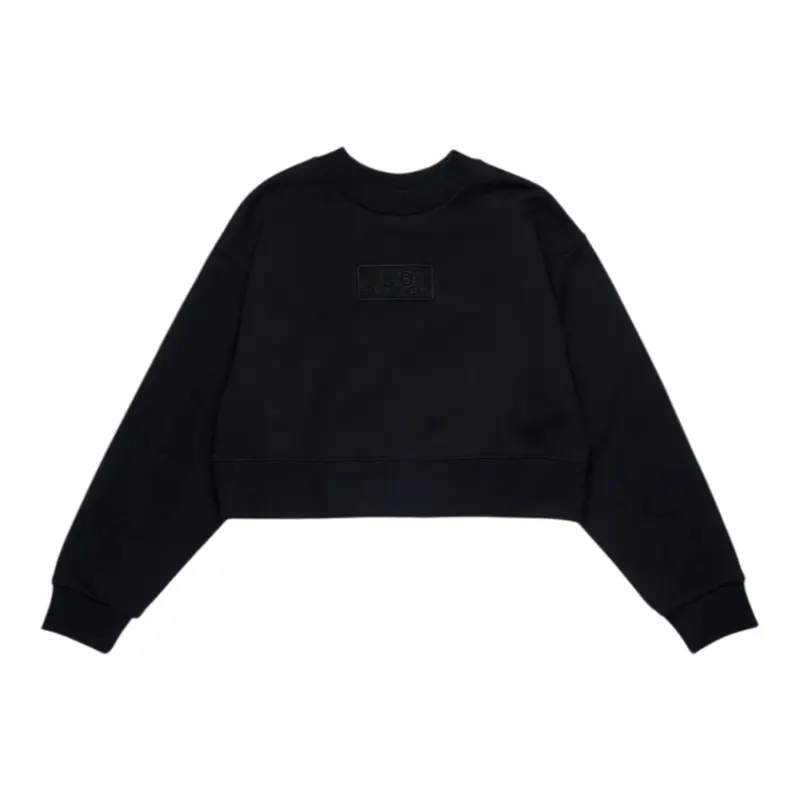 Maison Margiela Felpa tinta unita Mezzo Collo Nero per Bambina