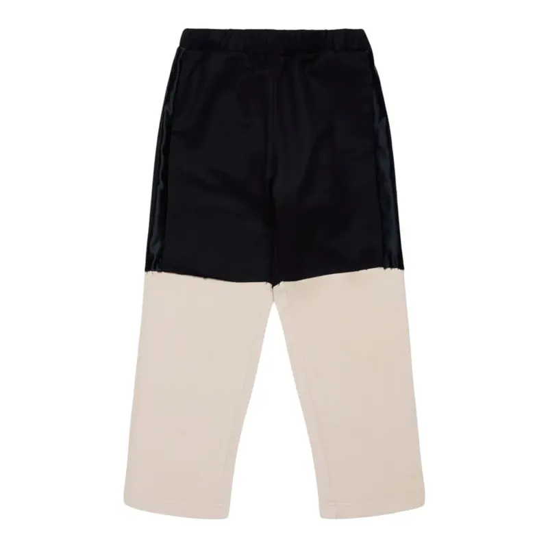 Maison Margiela Pantalone Bicolore Modello Tuta Beige/Nero per Bambino