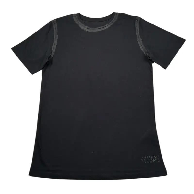 Maison Margiela T-Shirt Girocollo tinta unita Nero per Bambino