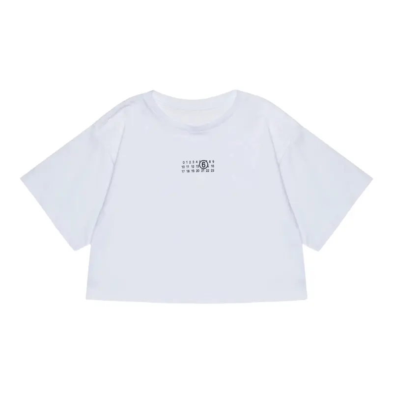 Maison Margiela T-Shirt tinta unita con Stampa Bianco per Bambina