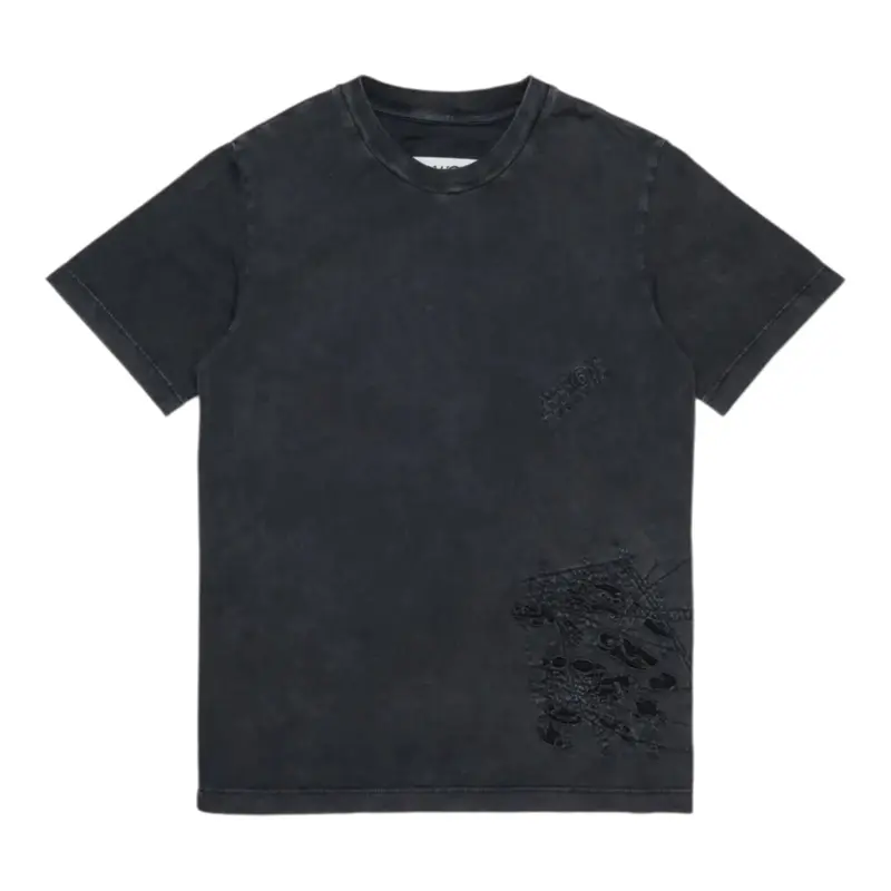 Maison Margiela T-Shirt tinta unita con Strappi Grigio per Bambino